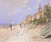 Claude Monet Beach at Trouville oil on canvas
